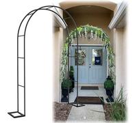 SEVSO Large Metal Garden Arch for Climbing Plant Wide 1.4M 1.8M 2.4M 3M 3.5M Sturdy Durable Rose Archway Weather-Resistant Iron Tubular Pergola Trellis,Black,W1.2M*H2.2M