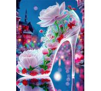 Sevtidy Diamond Painting Kits for Adults 5D High-Heeled Shoes Diamond Art Full Drill Diamond Painting by Number Kits for Beginners Diamond Art Painting Gifts for Home Wall Decoration 40x50cm