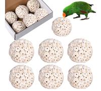 SevvyNaut 6 Pack Bird Toy Sola Balls, Natural Parrot Soft Chew Shredding & Foraging Toy, Bird Foot Balls for Cockatiel Conure Quaker Budgie Parakeet Bunny Guinea Pig Chinchilla Rabbit