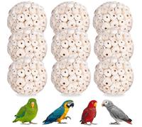SevvyNaut 9 Pack Bird Toy Sola Balls, Natural Parrot Soft Chew Shredding & Foraging Toy, Bird Foot Balls for Cockatiel Conure Quaker Budgie Parakeet Bunny Guinea Pig Chinchilla Rabbit