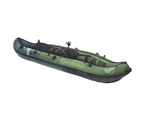 Sevylor Colorado 2-Person Inflatable Fishing Kayak, Complete with Paddle & Rod Holders, Adjustable Seats, and Carry Handle; Kayak Can Fit Trolling Motor