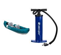 Sevylor Tahaa Kayak, Inflatable Canoe for 2 Persons, Inflatable Boat, Paddle Boat & Dual Action Hand Pump - Blue