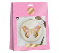 Sew And So On Premium Embroidery Kit, Beautiful Moth, Embroidery & Cross Stitch Kit for Adult Beginners, Gift Idea with Patterns & Set