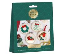 Sew And So On Premium Embroidery Kit, Merry and Bright, Embroidery Kits for Adults & Cross Stitch Kits for Adults Beginners, Gift Idea Embroidery Kit Beginner with Embroidery Patterns, Set