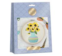 Sew and So On Premium Embroidery Kit, Sunflowers, Kits for Adults, Cross Stitch for Beginners, Gift Idea with Patterns, Embroidery Crafting Set