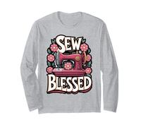Sew Blessed Vintage Sewing Machine Design Long Sleeve T-Shirt
