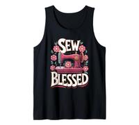 Sew Blessed Vintage Sewing Machine Design Tank Top