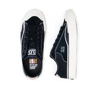 SEW BY SOU Skateboard Shoes for Men Leather Low Top Pro Skateboarding Training Casual Sneakers, Black, 6 UK