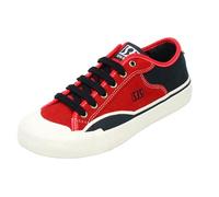 SEW BY SOU Skateboard Shoes for Men Leather Low Top Pro Skateboarding Training Casual Sneakers, Red&black, 8 UK