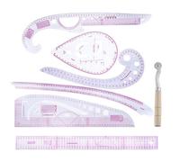 Sew Curve Ruler Set, 7 Pieces PVC Clothing Making Curve Ruler Tailor Tool for Dressmaking Measuring Drawing Pattern Design DIY Clothing