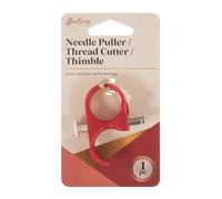 Sew Easy 3-in-1 Tool - Needle Puller, Thread Cutter, Thimble for Quilting Patchwork Protects Fingers Prevents Tired Fingers, Instructions Included