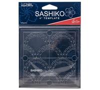 Sew Easy 4” Sashiko Template - Seigaiha (Waves) Quilting & Patchwork Rule for Applique Sewing, Transparent Acrylic Non-Slip, Instructions Included