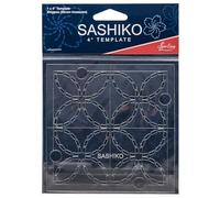 Sew Easy 4” Sashiko Template - Shippou (Seven Treasures) Quilting & Patchwork Rule for Applique Sewing, Transparent Acrylic Non-Slip, Instructions Included
