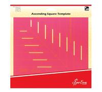 Sew Easy Ascending Square Template - 25cm/10” Quilting & Patchwork Rule for Applique Sewing, Transparent Acrylic Non-Slip