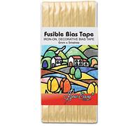 Sew Easy Fusible Bias Tape - Gold 6mm x 5m Iron On Bias Binding for Decoration in Celtic & Stained Glass Quilts