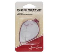 Sew Easy Magnetic Needle Case - with Threader & Magnifier, Needle & Pin Safe Storage Prevents Loss, Sewing Holder for Quilting Patchwork Dressmaking Pins