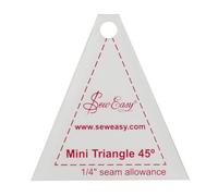 Sew Easy Mini Template - 45° Triangle Quilting & Patchwork Rule for Applique Sewing, Transparent Acrylic Non-Slip, 2.5 x 2.4”
