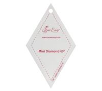 Sew Easy Mini Template - 60° Diamond Quilting & Patchwork Shapes for Applique Sewing, Transparent Acrylic Non-Slip, 2.9 x 2.5”