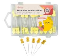 Sew Easy Decorative Numbered Pins for Dressmaking 43mm 100 Pins (1-10 x 10)