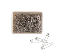 Sew Easy Quilters Safety Pins - 100 Pins, Size 0 (27mm). Nickel Plated Steel, Fasteners for Sewing Basting Crafts, Rust Resistant, Silver
