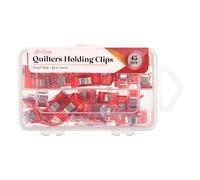 Sew Easy Quilting Clips - 45 pcs Sewing Pins, Wonder Clips, for Fabric, Crafting, Dressmaking, Patchwork - 26x10mm - Red