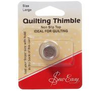 Sew Easy Quilting Thimble - Large Non Slip Finger Shield, Strong Metal Guard for Sewing, Dressmaking, Craft, DIY