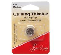 Sew Easy Quilting Thimble - Medium Non Slip Finger Shield, Strong Metal Guard for Sewing, Dressmaking, Craft, DIY