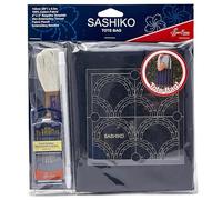 Sew Easy Sashiko Kit - 36 x 42cm Tote Bag Kit, Complete Set with Thread Fabric Templates Pencil Needles Instructions