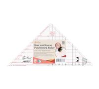 Sew Easy Star Geese Template - 2x4” & 6x12” Quilting & Patchwork Shapes for Applique Sewing, Transparent Acrylic Non-Slip