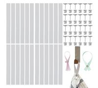Sew-free hanger for textiles, 24 pack, 180 x 12 mm loops, in white, with pin and button fastener, hanger tabs for tea towel, bath towel, cloth, cloth, decorative items, camping accessories