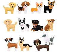 Sew Fun Animals Kit, 1 Set Kids Sewing Kit, Cute Animal Felt Sewing Kit Different Dog Stuffed Animal Fun Kids Sewing Kids Educational Sewing Toys for Beginner, Kids Sewing