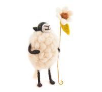 Sew Heart Felt | Barbara Sheep with Flower Felt Ornament | Handmade Valentines Gifts for Her or Him | Cute Romantic Valentines Decorations
