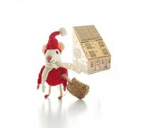 Sew Heart Felt | Father Christmas Mouse | Christmas Decoration | Handmade Wool Felt Ornament | Fair Trade Plush Animal Ornament | Gift for Any Occasion | Perfect for New Spaces & Home Accessories