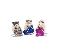 Sew Heart Felt | Three Knitting Sheep Bundle | Handmade Mother’s Day Gifts for Mum | Cute Knitting Nana Keepsake Décor | Artisan Felt Animal Ornament Set