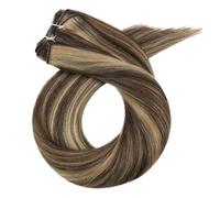 Sew In Bundles Human Hair Natural Straight Remy Hair Weft Weaving 100G Real Hair Extensions Human Hair Easy To Use(14 inches,P4-27)