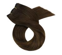 Sew In Bundles Human Hair Natural Straight Remy Hair Weft Weaving 100G Real Hair Extensions Human Hair Easy To Use(18inches,2-6-2)
