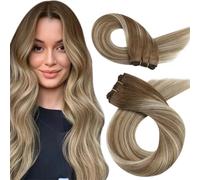 Sew In Hair Extensions Weave Hair Human Bundles Machine Remy Hair 100 Gram Double Weft Soft Straight Human Hair Weft