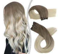 Sew In Hair Extensions Weave Hair Human Bundles Machine Remy Hair 100 Gram Double Weft Soft Straight Human Hair Weft