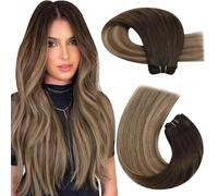 Sew In Hair Extensions Weave Hair Human Bundles Machine Remy Hair 100 Gram Double Weft Soft Straight Human Hair Weft