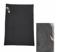 Sew-in Side Pocket with Zipper, Travel Security Pocket, Coat Inside Pockets, Hidden Pockets for Jackets, Secure Side Pocket for Mastectomy Recovery, Iron On or Sew in Pockets (Black)