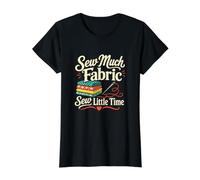 Sew Much Sew Little Time Sewing Lover Quilter Value Graphic T-Shirt, Women, Black, L