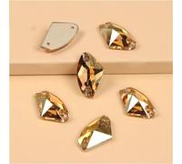Sew on Crystals Rhinestones, Galactic Sew On Crystal Flat Back Rhinestone Applique Strass Sewing Glass Stones(MetallicSunshine,12x19mm 16Pcs)