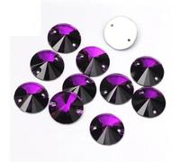 Sew on Crystals Rhinestones, Purple Velour Rivoli Sew On Strass Glass Rhinestone Craft Crystal Glitter Gems Flatback Crystal(10mm 90Pcs)