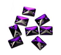 Sew on Crystals Rhinestones, Rectangle AAAAA Sew On Crystals Strass Sewn Rhinestones Crafts Flat Back Glass Stones(Purple Fleece,18x25mm 24Pcs)