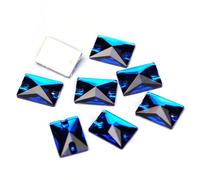Sew on Crystals Rhinestones, Rectangle AAAAA Sew On Crystals Strass Sewn Rhinestones Crafts Flat Back Glass Stones(Capri Blue,18x25mm 6Pcs)