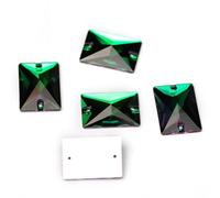 Sew on Crystals Rhinestones, Rectangle AAAAA Sew On Crystals Strass Sewn Rhinestones Crafts Flat Back Glass Stones(Emerald,18x25mm 24Pcs)