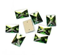Sew on Crystals Rhinestones, Rectangle AAAAA Sew On Crystals Strass Sewn Rhinestones Crafts Flat Back Glass Stones(Peridot,18x25mm 6Pcs)