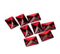 Sew on Crystals Rhinestones, Rectangle AAAAA Sew On Crystals Strass Sewn Rhinestones Crafts Flat Back Glass Stones(Siam,18x25mm 6Pcs)