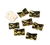 Sew on Crystals Rhinestones, Rectangle AAAAA Sew On Crystals Strass Sewn Rhinestones Crafts Flat Back Glass Stones(Light Topaz,18x25mm 6Pcs)
