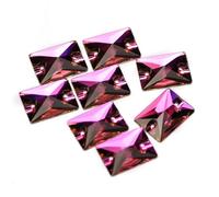 Sew on Crystals Rhinestones, Rectangle AAAAA Sew On Crystals Strass Sewn Rhinestones Crafts Flat Back Glass Stones(Rose,18x25mm 24Pcs)